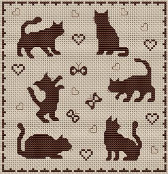 Cat Silhouette Cross Stitch Pattern