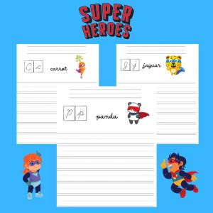 Cursive Handwriting Workbook for Kids with Super Heroes: Cursive ...