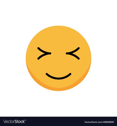 Smiley with closed eyes cartoon emoji flat Vector Image