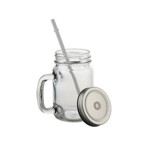 Caneca Mason Jar Cristal Tampa E Canudo Para Sublima O