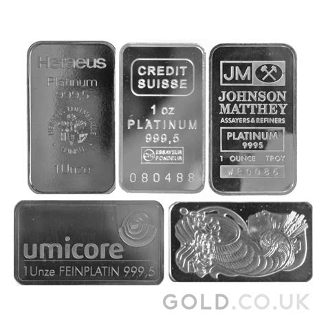 1oz Platinum Bar (Best Value) | GOLD.co.uk - From £1,012.20