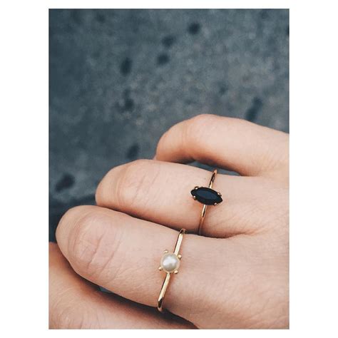 Square Tiny Pearl Ring – Bing Bang NYC