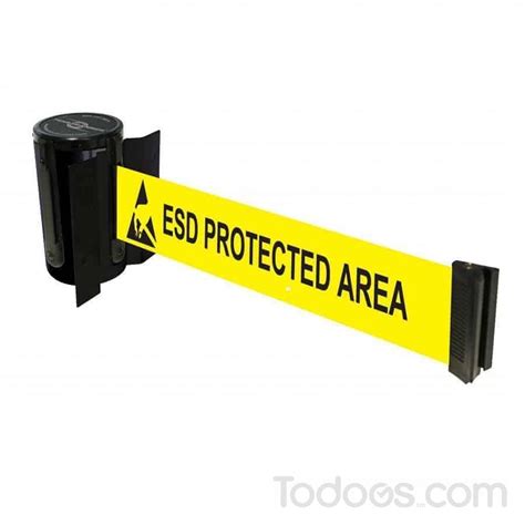 Wall Mounted Retractable Barrier With Esd Protected Area