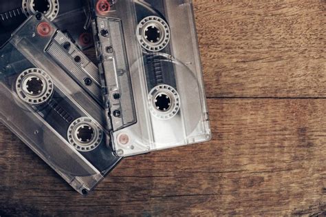 Premium Photo Beautiful Audio Cassette Tape On A Brown Old Wooden