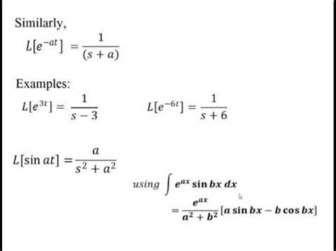 Laplace Transform Definition First Shifting Theorem YouTube