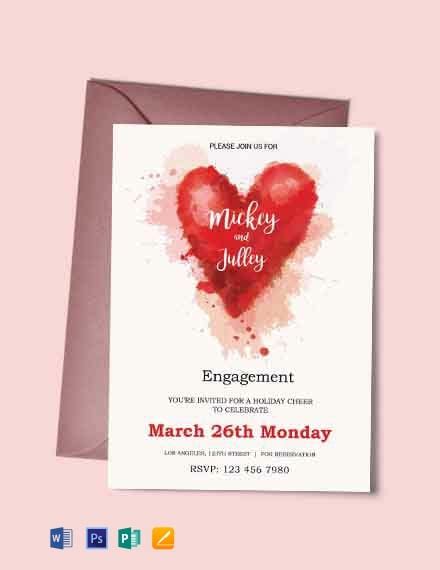 Free Colorful Engagement Invitation Card Template