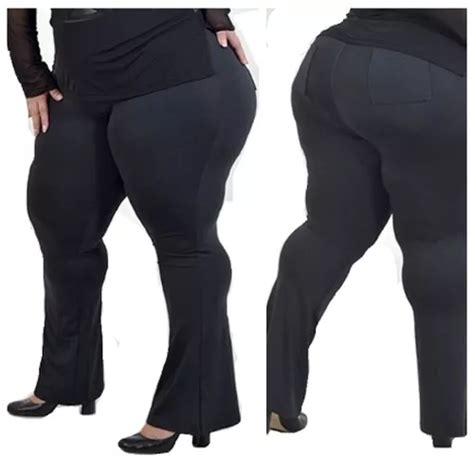 Calça Legging Flare Plus Size Grossa Roupas Femininas MercadoLivre