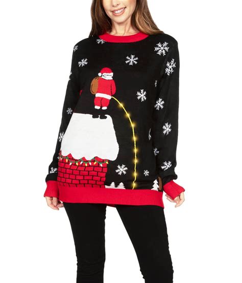 Womens Leaky Roof Light Up Oversized Christmas Sweater Gearsg