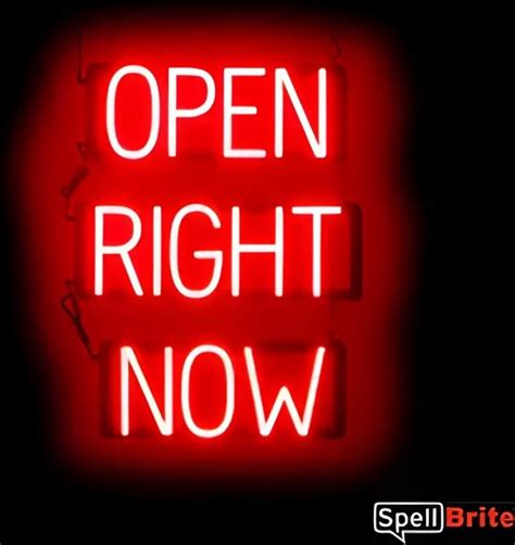 Open Right Now Lichtreclame Neon Led Bord Verlicht Spellbrite 46 X 60 Cm 6 Bol