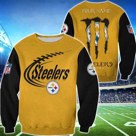 Ds001 Nfl25 Pittsburgh Steelers Personalized Hoodie T Shirt Sweatshirt Zipper Baseball