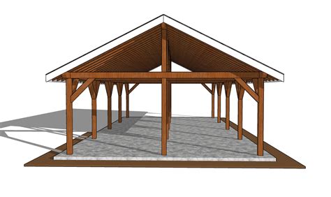 20×40 Pavilion Plans – front view | MyOutdoorPlans