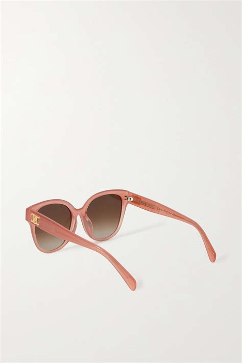 Pink Triomphe Oversized Cat Eye Acetate Sunglasses Celine Eyewear Net A Porter