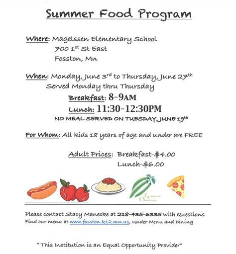 Summer Food Program | Fosston Public Schools