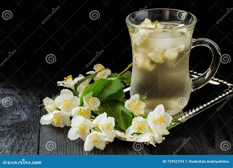 Cold Green Tea With Jasmine And Ice Stock Photo Image Of Beverage