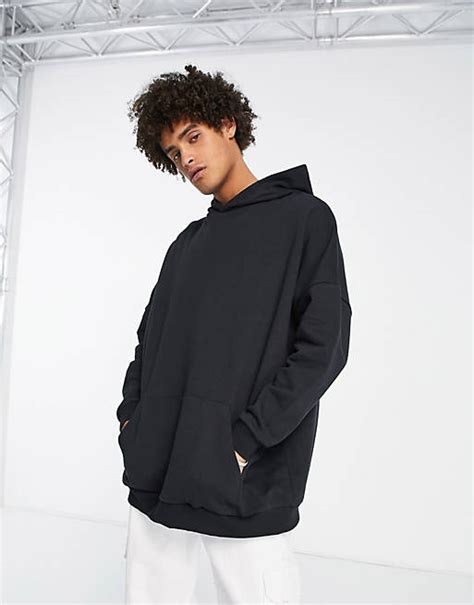 Asos Design Extreme Oversized Longline Sweatshirt In Washed Black Asos