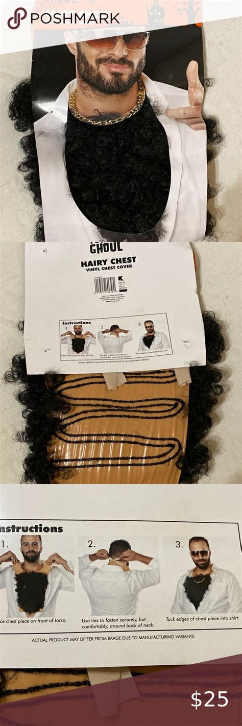 Totally Ghoul Hairy Chest Cover Halloween Costume Hairy Chest