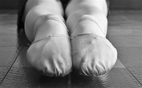 Black And White Version Of Canvas Ballet Dancer Slippers Stock Image