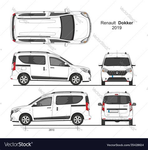 Renault Dokker Passenger Mini Van Royalty Free Vector