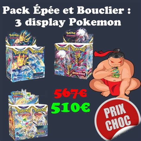 Méga Pack Display Épée Bouclier 3 Displays 108 Boosters Pokemon