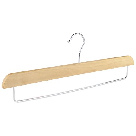 Wooden Trouser Hanger With Non Slip Bar 39cm Natural