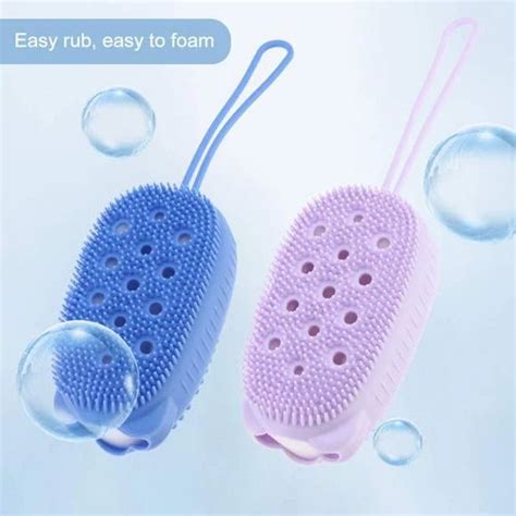 Silicone Bubble Bath Brush Double Sided Body Scrubber Loofah At Rs 41