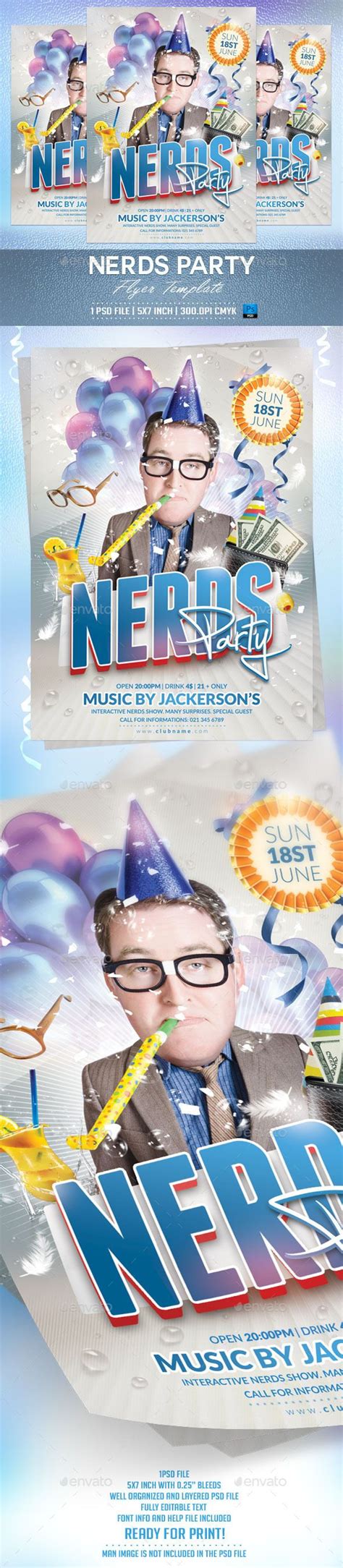 Nerds Party Flyer Template Party Flyer Nerd Party Flyer Template