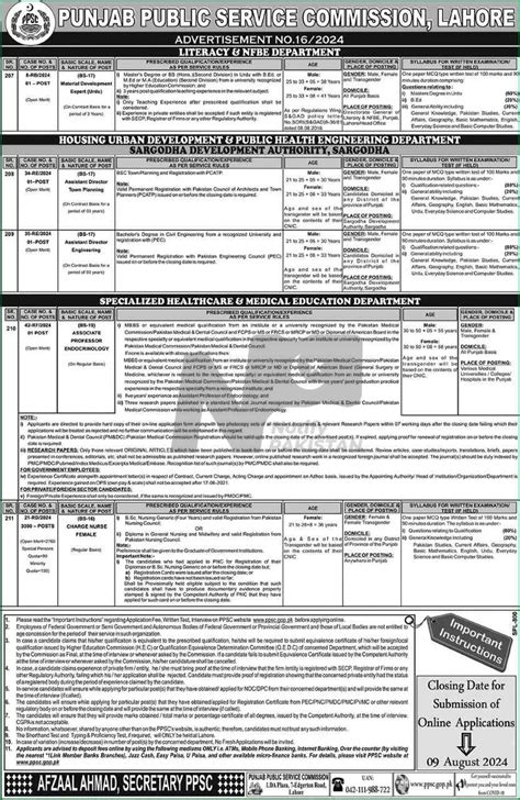 Ppsc Advertisement No Jobs Notify Pakistan