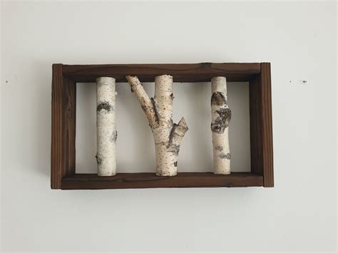 White Birch Wall Art Birch Wall Display Shelf Framed Birch - Etsy