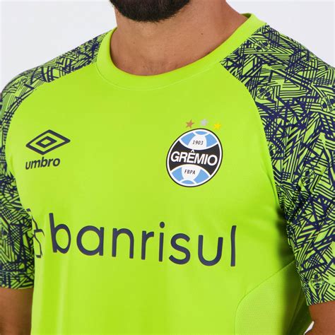 Camisa Umbro Gr Mio Treino Goleiro Verde E Marinho