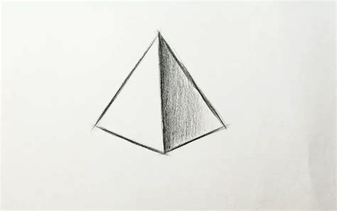 Drawing Basic Shapes : How to draw a Pyramid shape tutorial step by ...