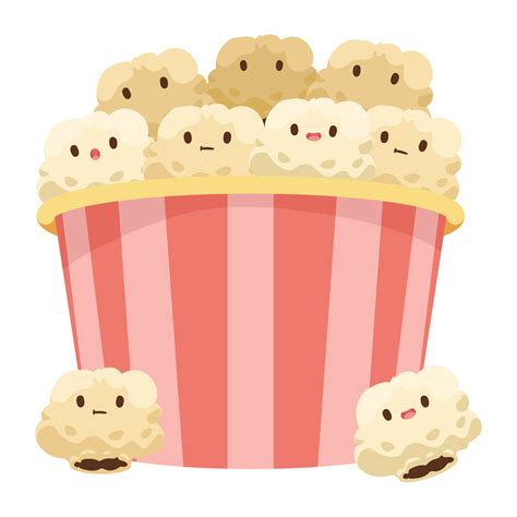 Pop Corn Kawaii 14014970 Vector Art At Vecteezy