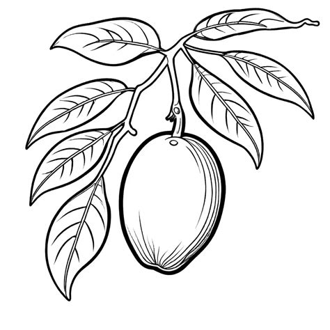 Mango On A Branch Coloring Page Lulu Pages