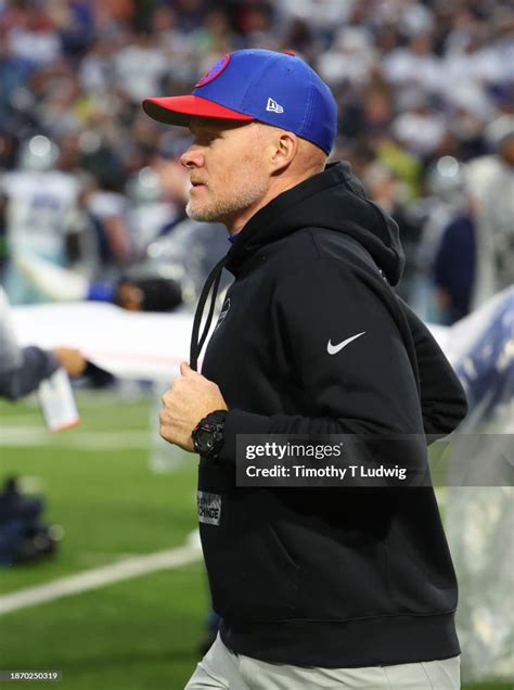 Buffalo Bills head coach Seam McDermott runs on the field before a ...