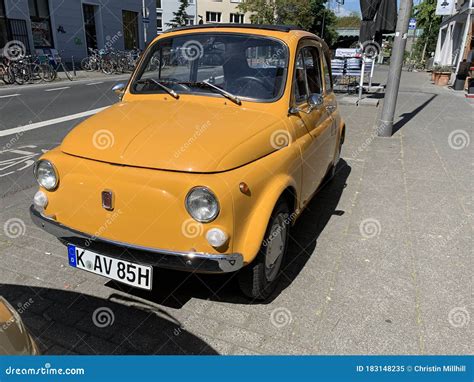 Fiat 500 In Yellow Retro Vintage Car Editorial Image Image Of Vintage Years 183148235