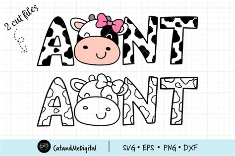 Aunt Cow Svg Graphic By Catandme · Creative Fabrica