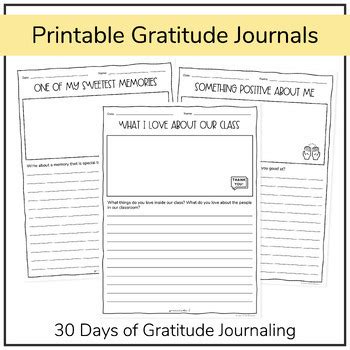 Student Gratitude Journal with Gratitude Lesson Slides by Learn Grow Blossom