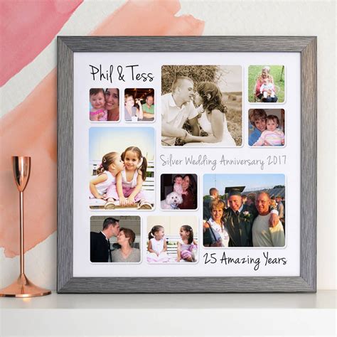 Personalised Silver Wedding Anniversary Photo Collage Etsy