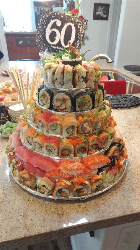 I Love This Cake And This Idea🖤 Sushi Birthday Cake Sushi Cake