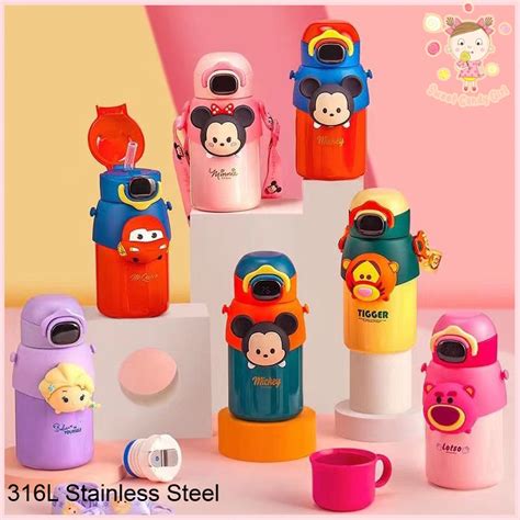 Jual BOTOL MINUM PINKAH THERMOS VACUUM LED ANAK STAINLESS BUNYI