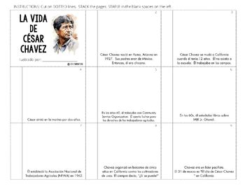 Cesar Chavez Mini Book Project Flipped Running Dictation Spanish