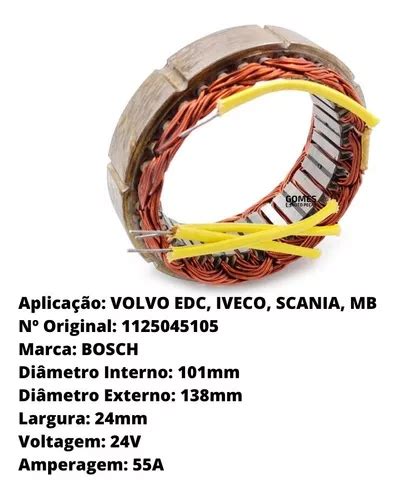 Estator Alternador Volvo Edc Iveco Scania Mb Parcelamento