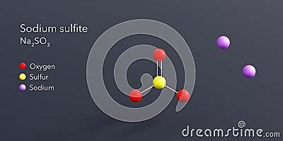 Sodium Sulfite Molecule D Rendering Flat Molecular Structure With