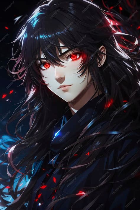 Premium AI Image | Anime Boy with Red Eyes