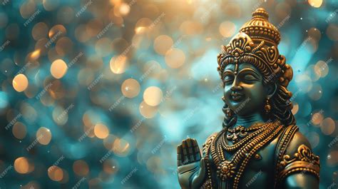 Premium Photo | Rama Navami bokeh background with Hindu God Rama background