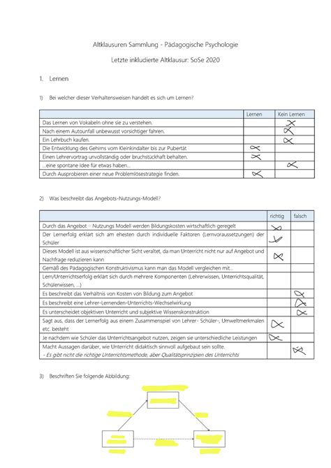 Biwi Klausur M Sommersemester Altklausuren Sammlung P Dagogische