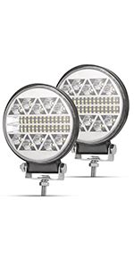 FIERYRED Flush Mount LED Light Pods 6 Inch Spot Flood Combo Beam LED