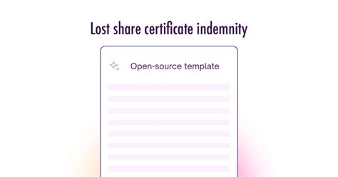 Lost Share Certificate Indemnity Template UK