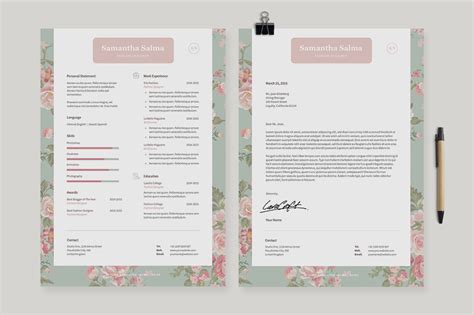 Floral Resume Template | Creative resume templates, Resume writing ...