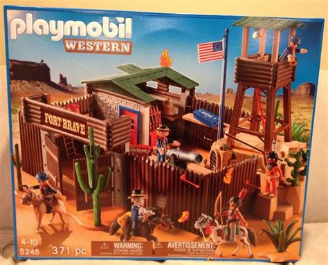 New Mib Playmobil Western 5245 Fort Brave Playset Cowboys And Indians