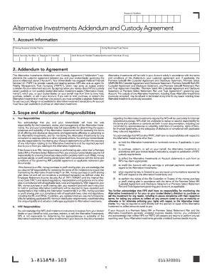 Fillable Online Alternative Investments Addendum And Custody Agreement